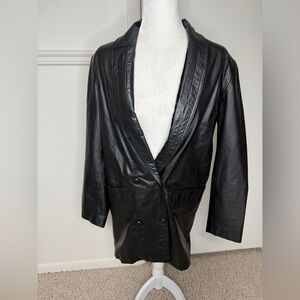 Comint Black Women's Leather Blazer size S